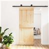 Vidaxl Porta scorrevole Naturale e Nero 80 x 210 cm