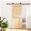 Vidaxl Porta scorrevole Naturale e Nero 90 x 210 cm