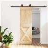 Vidaxl Porta scorrevole Naturale e Nero 70 x 210 cm