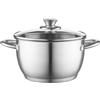 FLORINA Pentola in Acciaio Inox (5,5 l) 24 cm I Pentola con Coperchio in Vetro Henry I Adatta alla Lavastoviglie I Pentola per Pasta, Zuppa I Ideale per Tutti i Tipi di Fornelli e Induzione