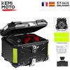 KEMITOUR Bauletto Moto Universale KEMIMOTO in Alluminio, Baule Posteriore Moto 45L 55L 65L Impermeabile con Serratura e Cuscino Schienale