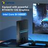 Topton Mini PC da gioco di 14a generazione con Intel i9 14900F, NVIDIA RTX 4070 12G, NVMe, 2xDDR5, Windows 11, WiFi6