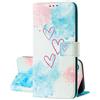 SEHEYA Cover per Oppo A5 Pro 5G Pieghevoli Libretto con Motivo Custodia Portafoglio a Libro Flip Case 3 Tasche Interne Fibbia Magnetica Protezione Caso, Cuore Amore