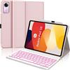 IVEOPPE Cover Tastiera per Xiaomi Redmi SE, Custodia Tastiera Italiano Retroilluminata Bluetooth Magnetica Staccabile per Xiaomi Redmi Pad SE 11 pollici 2023, Rosa