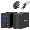 REAGLE - Alloggiamento per hard disk da 2,5 pollici, 2 x 3.5 SATA I, II, III USB 3.2, alloggiamento HDD SSD 2 x 20 TB, UASP e Trim, alimentatore da 12 V/3 A, 36 W, alloggiamento per hard disk hot