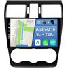 YUNTX [6GB+128GB] Android 14 Autoradio per Subaru Forester/XV/WRX 2013-2018-[Incorporato Carplay/Android Auto/DSP/GPS]-9 pollice IPS Touch Screen-Camera+MIC Incluso-DAB/Mirror Link/Bluetooth 5.0