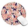 Nuhsuf Tappetino per mouse Boston Terrier con fiori per scrivania con base in gomma antiscivolo, tappetino rotondo per computer da ufficio, tappetino per mouse per casa, ufficio, accessori da scrivania, cane