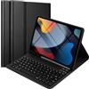 KTOITION Custodia per tastiera Bluetooth rimovibile per iPad 10,2 (7th / 8th / 9th Gen 2019-2021), tastiera QWERTY UK magnetica con porta penna, compatibile con iPad Air 3/Pro da 10,5