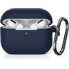 KOKOKA Custodia in Silicone Compatibile con AirPods Pro 2, Case Cover Protettiva in Premium Silicone per Airpods Pro 2 (2022 Released) Custodia con Moschettone, LED Frontale Visibile, Midnight Blue