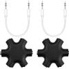 JRILUO 2 Pezzi Splitter Audio 5 Vie con Jack 3,5 mm, Adattatore per Cuffie, Consente di Collegare Fino a 5 Dispositivi Contemporaneamente, Ideale per Giochi Multigiocatore, Serate o Giochi da Tavolo