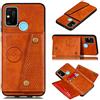 Jiajihua Custodia Compatibile con Realme 7i 4G RMX2103 / C17 4G RMX2101 Kickstand [Pelle PU + Guscio + Portacarte] 2 in 1 Copertura magnetica Brown