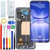HLYGZX Schermo OLED per Samsung Galaxy A55 5G originale A556V A556B A556B/DS A556E A556E/DS kit di riparazione (nero con cornice, con impronte digitali)