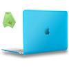 UESWILL Custodia rigida opaca liscia al tatto, compatibile con MacBook da 12 con display Retina (modello: A1534) + panno in microfibra per la pulizia, blu acqua