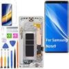 HLYGZX Display per Samsung Galaxy Note 9 LCD di ricambio TFT, N960F N960U Display Assembly Kit di riparazione (bianco con cornice, senza impronte digitali, non curvo Screen)