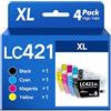 SANCTink LC421XL LC421 Cartucce per Brother LC-421 XL LC-421XL VAL Multipack Compatibile con Brother DCP-J1050DW, DCP-J1140DW, MFC-J1010DW