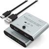 Arleedyn Switch USB-C 8K per 2 computer - Splitter bidirezionale USB-C KVM per trasmissione video 8K@60Hz/4K@144Hz + ricarica 100W + dati 10Gbps, con cavo di alimentazione