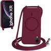 FMPCUON FNPCUON Cover Magnetica Silicone per iPhone XR con Cordino,Compatibile con MagSafe,Custodia con Laccio Collana Tracolla Collo Sottile TPU Antiurto Protettiva Case con Corda.Rosso