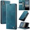Cracedily Cover per iPhone X/iPhone XS Case, Libro Custodia Portafoglio Premium Pelle PU, Slot Scheda, RFID Shieldon, Chiusura Magnetico Aletta Antiurto Case Custodia per iPhone X/XS, Blu-verde