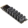 Elprico Scheda Adattatore da M.2 a SATA3.0, 6 Gbps Ad Alta Velocità ASM1166 Adattatore per Scheda di Espansione M.2 M EKY PCIE3.0 a SATA con Indicatore Intelligente per OS X, per , per