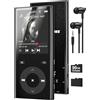 PlayerPure 90 GB Lettore MP3 Bluetooth 5.3, MP3 Player con 2 slot per schede TF, schermo a colori da 2,4, pulsante touch, lettore MP3 con altoparlante audio HiFi, fino a 256 GB supportati