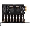 Jectse Scheda di Espansione PCIE a USB 3.0, Convertitore Hub USB 3.0 a 7 Porte per PC Desktop, Alimentatore 5 Gbps Ad Alta velocità 4A Via Chip PCB per 10/8/7/XP