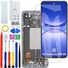 HLYGZX Schermo OLED per Samsung Galaxy A56 5G originale A566V A566B A566B/DS A566E kit di riparazione (nero con cornice, con impronte digitali)