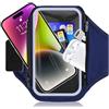 Razobws Porta Telefono Corsa con Borsa per Auricolari, Razobws Porta Cellulare Corsa per Telefono, 6,9'' Porta Cellulare Running Fascia da Braccio Sportiva per iPhone 16 15 14 13 12 11 (Blu)