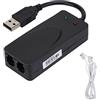 Ausla Modem Esterno USB 2.0 Doppia Porta 56K Protocollo Plug and Play V.92/V.90 Composizione Automatica ID Chiamante Dati/Fax/Chiamata Vocale Interfaccia RJ11 Supporto 10/8.1/8/7/Vista