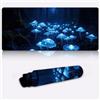 LJSPTU funghi di bosco luminosi Tappetino per mouse grande Tappetino da scrivania con Base antiscivolo Stampa artistica ergonomica per computer portatile e desktop 600 * 350 * 4mm