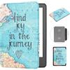 MOKASE Custodia per 6 Pollici Nuovo Kindle 11a Generazione 2022 2024 Rilascio (Modello: C2V2L3 / RS23CV), Pelle Sintetica Copertina Rigida con Cinturino Automatico Sveglia/Sonno, Map