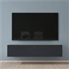 Mai & Mai Mobile TV per Televisore 140x40,2x30cm, Armadietto per TV Basso Soft-close con Ante per Soggiorno, Sala da Pranzo, Camera da Letto Fernsehschrank02, Marrone chiaro+Antracite opaco