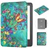 MOKASE Custodia per 6 Kindle Paperwhite 5/6/7a Generazione 2012,2013,2015,2016 (Modello: EY21 / DP75SDI), Pelle Sintetica Caso con Cinghia a Mano per Kindle Paperwhite 6 Pollici, Green Butterflies