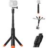 TELESIN Bastone selfie galleggiante Bluetooth con treppiede per DJI Osmo Action 6 5 Pro 4, asta estensibile impermeabile 3-in-1 con supporto e amplificatore di segnale, subacquea 15m