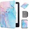 MOKASE Custodia per 6 Pollici Nuovo Kindle 11a Generazione 2022 2024 Rilascio (Modello: C2V2L3 / RS23CV), Pelle Sintetica Copertina Rigida con Cinturino Automatico Sveglia/Sonno, Colour Marble