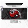 TengYuer Pesce Koi giapponese nero Tappetino Mouse Gaming,Grande Mouse Pad XXL 800x400x3mm Confortevole,Lavabile,Antiscivolo Tappetino Scrivania Supporto per Computer,PC e Laptop