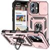 IMEIKONST Cover per iPhone 16 Plus, Militare Armor Protezione Custodia Supporto ad Anello a 360° Copertura Fotocamera Scorrevole Antiurto Custodia per iPhone 16 Plus. Oro Rosa JXT