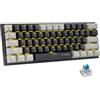 E-Yooso Z11 - Interruttore blu a 61 tasti, tastiera meccanica da gioco, layout USA, tastiera meccanica al 60%, cablata con illuminazione a LED, tastiera per computer ultra compatta al 60% (nero grigio