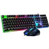 Homoyoyo Tastiera e Mouse Gaming Wired Con Retroilluminazione Colorata Tastiera Ergonomica e Mouse Led Per Computer Accessori Per Giocatori Nero