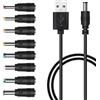 YILUXIANGYANG Cavo USB a CC, cavo universale da 5 V USB da 1 m, adattatore DC 5,5 x 2,1 mm, con 3,5 x 1,35 mm, 4,0 x 1,7 mm, 4,8 x 1,7 mm, 5,5 x 2,5 mm, 5,5 x 1,7 mm, 5,5 x 2,1 mm, 6,3 x 3 mm, 6,4 x 4,4 mm
