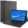 QYiiD QYiD Custodia con Tastiera per Lenovo Tab M10 HD (2nd Gen) Tablet TB-X306 2020 10.1, Sottile Pelle PU Custodia Case con Magnetically Wireless Tastiera per 10.1 Lenovo Tab M10 HD (2nd Gen), Nero