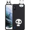 SEHEYA Cover per Wiko Y81 Silicone Case 3D Cartoon Carino Panda Custodia Antiurto Nero Morbido TPU Paraurti Protezione Caso Cellulari Ragazze Ragazzo