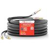 Nakamichi Excel Series Connettore Banana Placcato in Oro 24k con Cavo degli Altoparlanti in Rame Senza Ossigeno al 99.9% (OFC) Intrecciato Robusto per Amplificatore Hi-Fi - Nero (12AWG / 15ft / 4.5m)