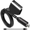 Synclum Convertitore SCART a HDMI 1080P 720P, audio video all-in-one per HDTV, VHS, DVD, decoder, PS3, Xbox, Sky, Blu-ray, adattatore SCART a HDMI con cavo incorporato, CA 100-240V 50/60HZ, CC 5V/1A