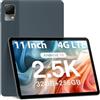DOOGEE T30 ULTRA Tablet PC, 32GB RAM+256GB ROM(TF 2TB), Helio G99 Octa-Core, Batteria 8580mAh, 11 Pollici 2.5K TÜV SÜD, Dual 4G LTE/SIM, Fotocamera 16MP+8MP, Android 13, Japan Audio/Widevine L1 Grigio