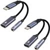 Leikedun 2 Pezzi Adattatore per Cuffie USB C Jack 3.5 mm, 2 in 1 Splitter per Auricolari Audio di Tipo C a Aux Supporta PD 60W Ricarica Rapida per iPhone 15/16 Pro Max, Samsung S24 S23, Google usw