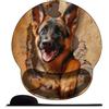 WANGWANGMIAO 3D Tappetino per mouse con poggiapolsi ergonomico, in memory foam, antiscivolo, per computer e ufficio -Cane da pastore tedesco