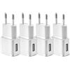 Leikedun Confezione da 4 caricabatterie USB, 5 W, 5 V, 1 A, USB, adattatore di alimentazione, spina di ricarica per fotocamera, tablet, MP3, eBook e altri