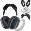 Seltureone Custodia 4 in 1 compatibile con AirPods Max 2/1 Padiglioni auricolari, custodia protettiva in silicone, accessori per cuffie AirPod Max 2/1, cuscinetti auricolari - nero