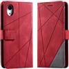 Vankii Cover per iPhone XR (6,1 Pollici), Flip Caso Libro Premium Portafoglio Custodia in Pelle PU Magnetica,Custodia Pelle Sintetica TPU Silicone Antiurto,Funzione Supporto Slot Schede (Rosso)
