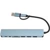 Yanmis Hub USB C, Docking Station USB C per Trasferimento Dati Veloce, Hub USB 8 in 1 con 3 Porte USB 2.0, USB 3.0, 3,5 Mm, Scheda di Memoria, Scheda di Memoria